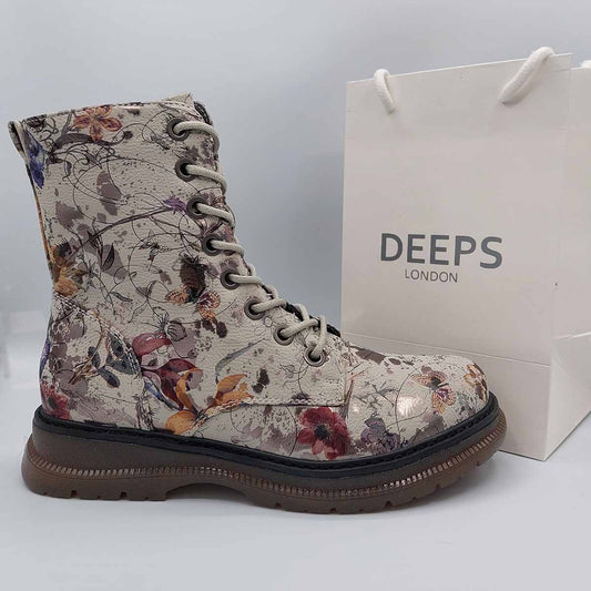 ANNETA WOMEN'S MEMORY FOAM RETRO FLORAL BOOTS