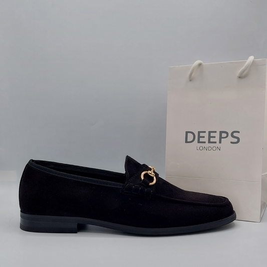 JAMES MEN'S SUEDE CASUAL SLIP-ON LOAFER SHOES WITH HORSEBIT DETAIL AND LEATHER LINING
