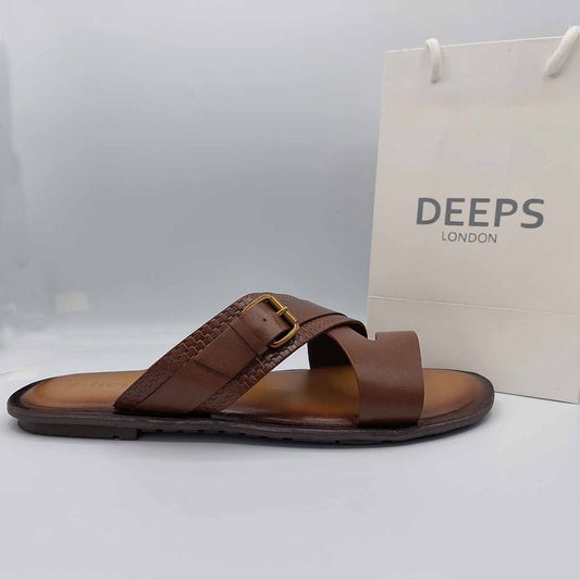 GEORGE MENS CASUAL GENUINE LEATHER SLIP ON SLIDER SUMMER BEACH WEAR SANDALS