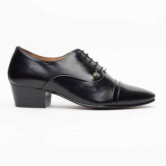 SERIK - MEN'S LUCINI FORMAL CASUAL PARTY WEDDING LEATHER SHOES BLACK