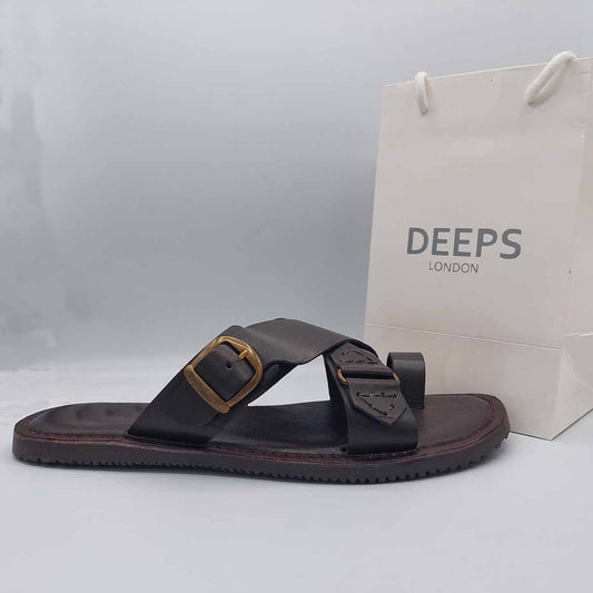 AARON MENS CASUAL GENUINE LEATHER SLIP ON SLIDER SUMMER BEACH WEAR SANDALS