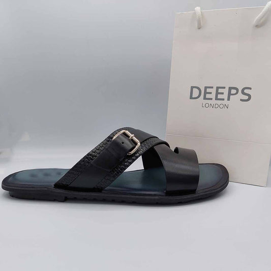 GEORGE MENS CASUAL GENUINE LEATHER SLIP ON SLIDER SUMMER BEACH WEAR SANDALS