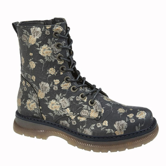 ANNETA WOMEN'S MEMORY FOAM RETRO FLORAL BOOTS