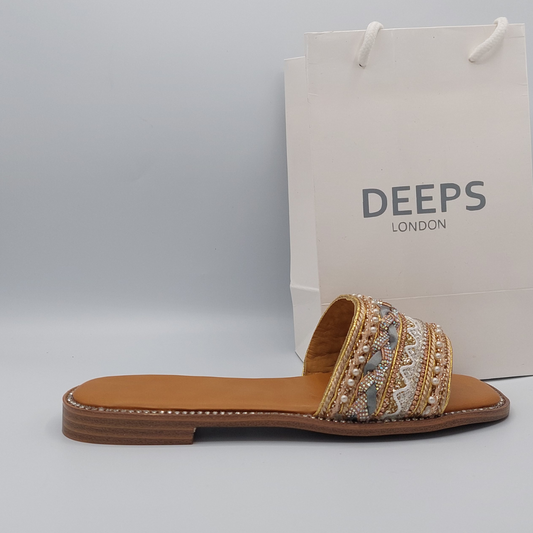 OWL Perspex Diamante Sliders | Women's Embellished Sandals | DeepsLondon