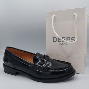 FREEDS BLACK PATENT CLASSIC SLIP ON LOAFER WITH T BAR
