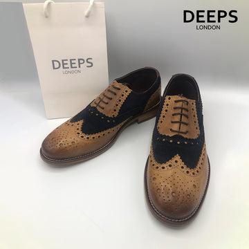 JIM LONDON BROGUES HANDCRAFTED GATSBY MEN'S SHOES TANNAVY
