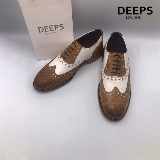 JIM LONDON BROGUES HANDCRAFTED GATSBY MEN'S SHOES TANNAVY