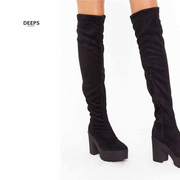 NAYLA WOMEN'S BLOCK HEEL OVER THE KNEE THIGH HIGH PARTY BOOTS