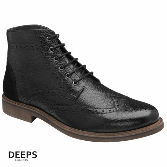 MAGNUS FRANK WRIGHT MEN'S LEATHER BROGUE ANKLE BOOTS