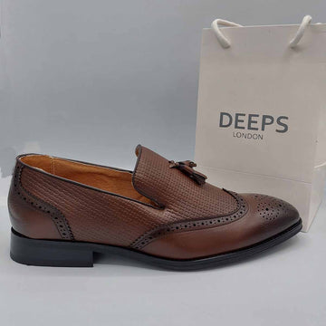 JAMIM MENS VINTAGE MOCCASIN LOAFERS WITH TASSELS AND LEATHER LINING