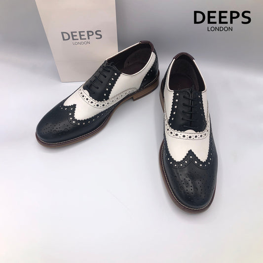 JIM LONDON BROGUES HANDCRAFTED GATSBY MEN'S SHOES TANWHITE