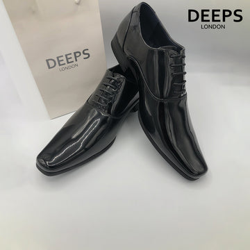 GOOR EYE OXFORD NAVY PU LINING FORMAL SHOES SHINY LACE BLACK