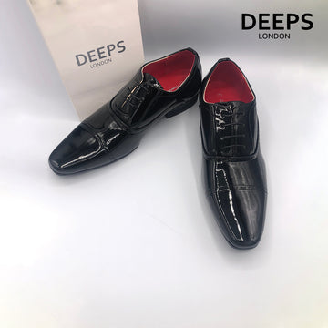 CHARLY MEN'S BLACK PATENT SQUARE TOE DRESS SHOE