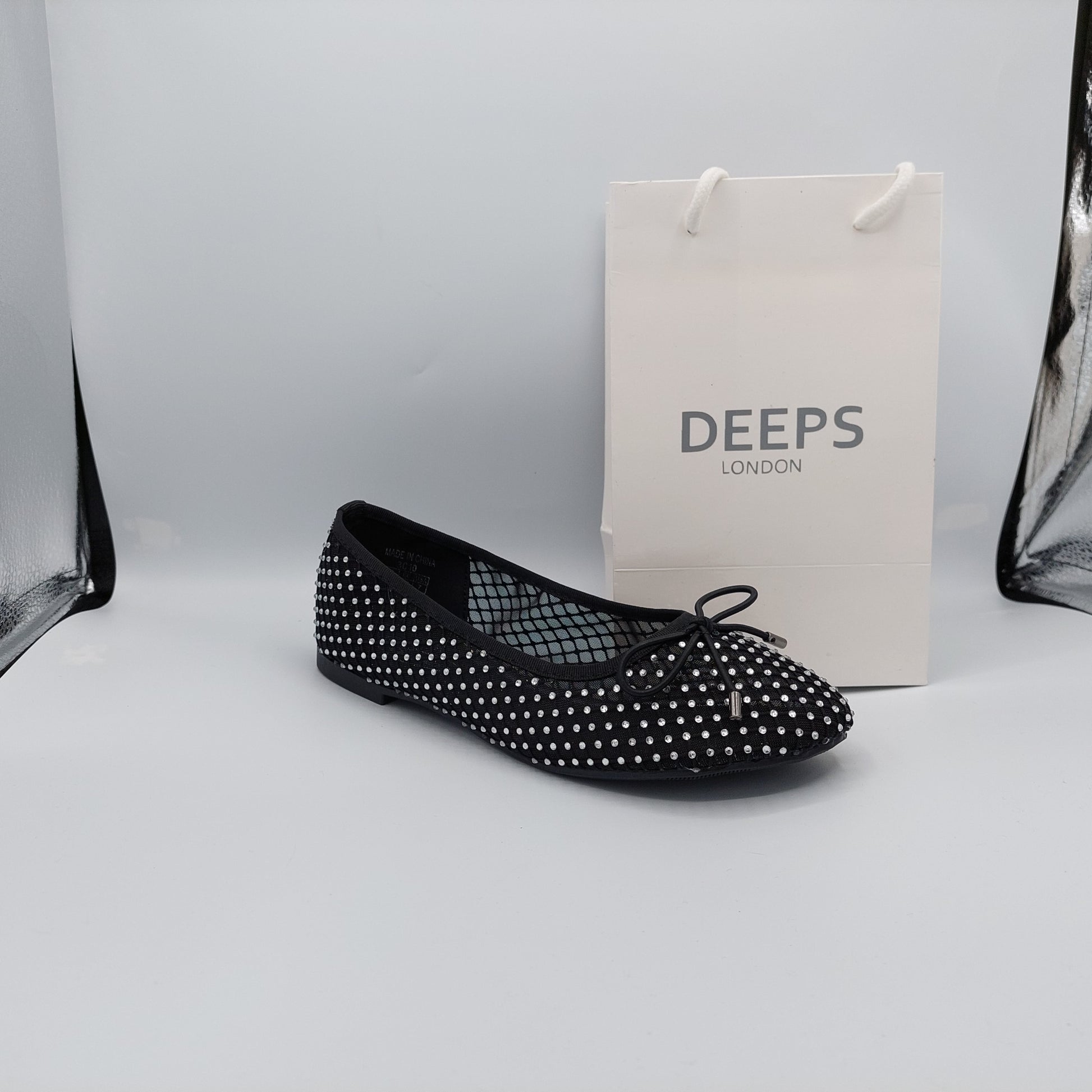 Ballet style diamanté embellished sparkly sandals shoes for women London