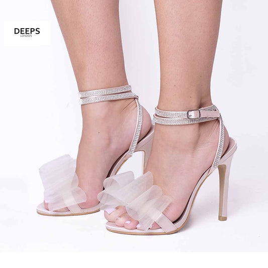 MAJESTY WOMEN HIGH HEEL SANDALS WITH ORGANZA BOW