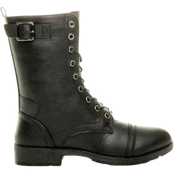 EMBER LACE-UP ARMY COMBAT ANKLE BOOTS