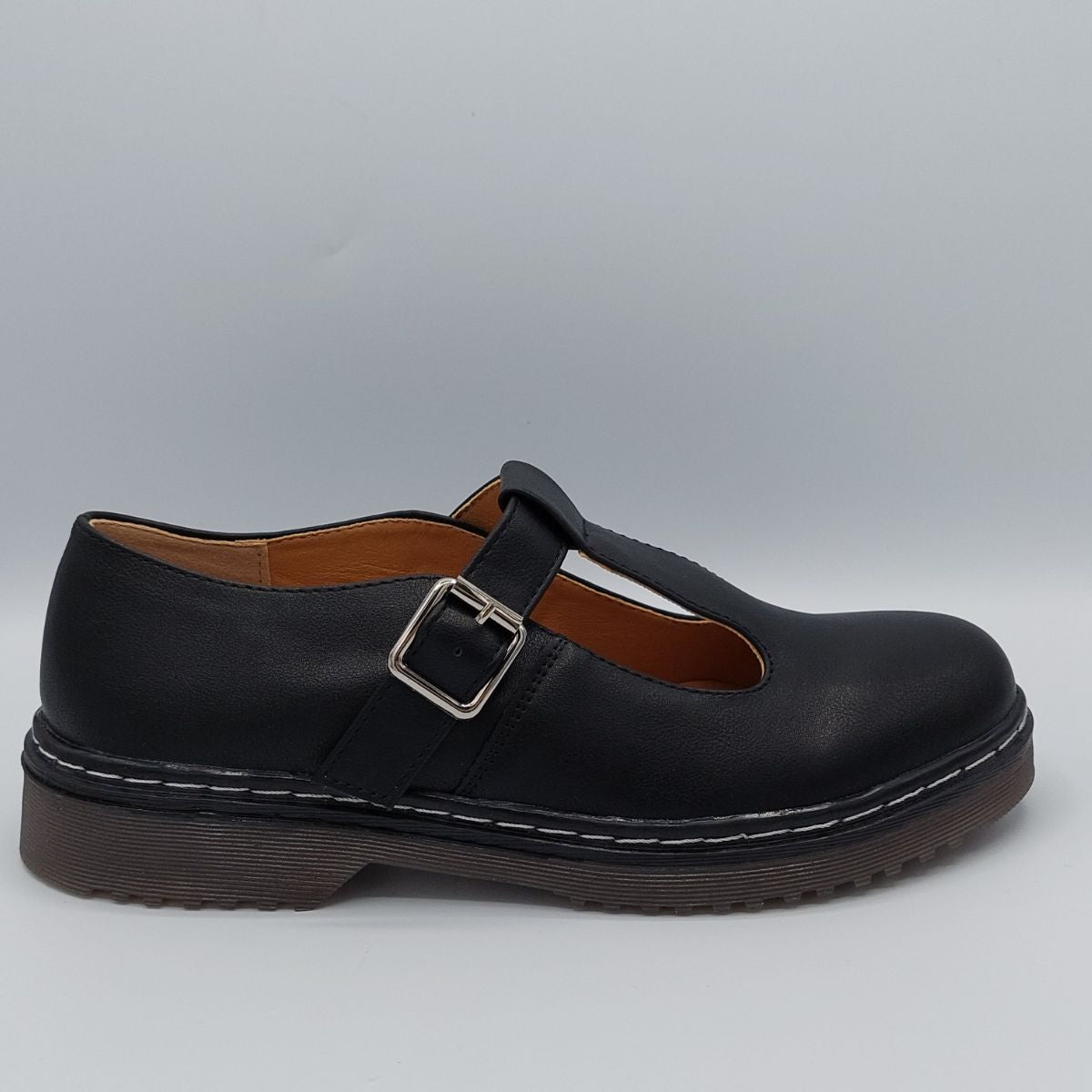 Women's Black Mary Jane Vintage Chunky Buckled Shoes | School & Work S