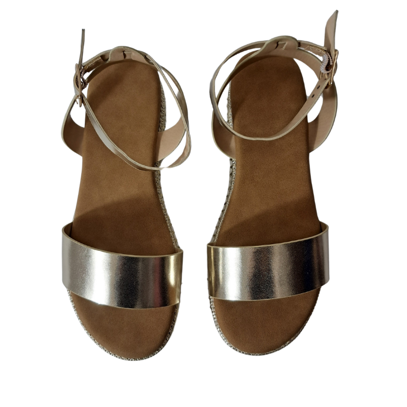Front view of women's espadrille flatform sandals in white, stylish summer wedges from DeepsLondon in London.