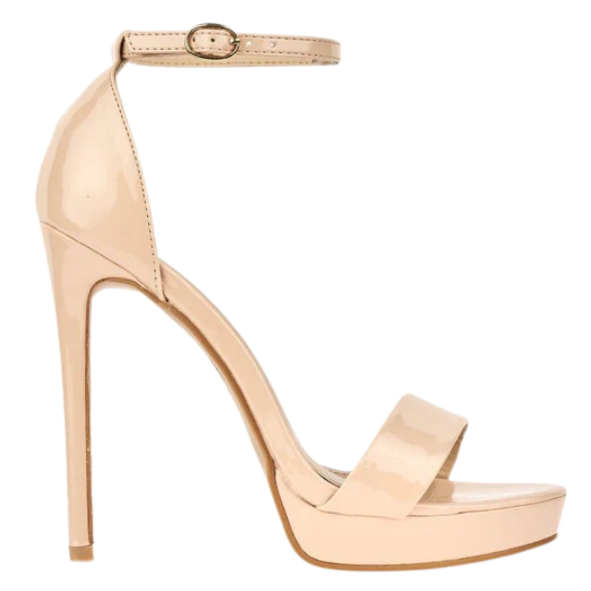Woman's foot wearing stylish there platform stiletto sandals, a comfortable and fashionable choice for London events from DeepsLondon.