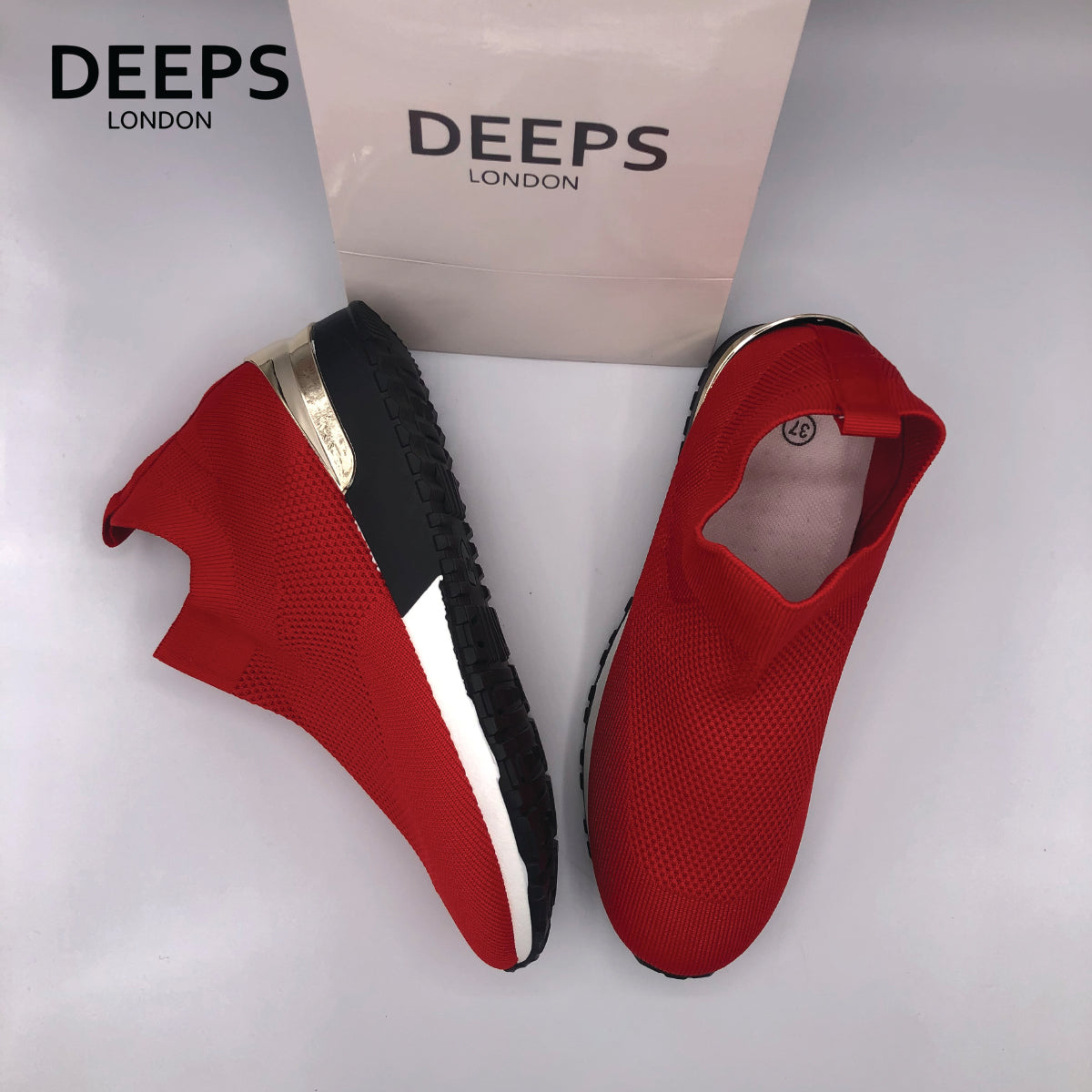 RUBY2 - RUNNING SNEAKERS TRAINERS BLACK WHITE - DEEPSFOOTWEAR