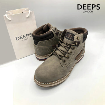 ORIGINAL DENIM COLLECTION MEN'S SYNTHETIC NUBUCK LACE UP ANKLE BOOTS TAUPE