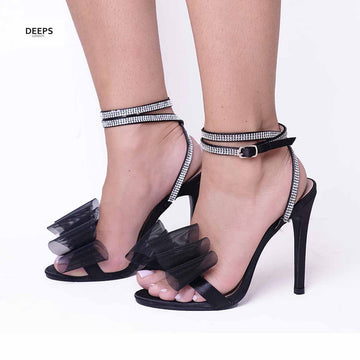 MAJESTY WOMEN HIGH HEEL SANDALS WITH ORGANZA BOW